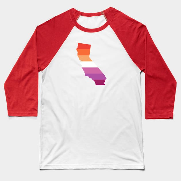 California Lesbian Pride Baseball T-Shirt by littleSamantics